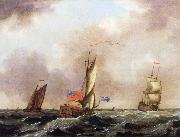 Francis Swaine A royal yacht and a merchantman in choppy seas oil painting picture wholesale